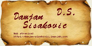Damjan Šišaković vizit kartica